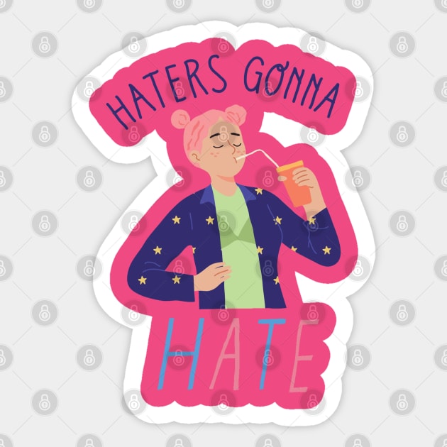 Hatters Gonna HAte Sticker by Mako Design 